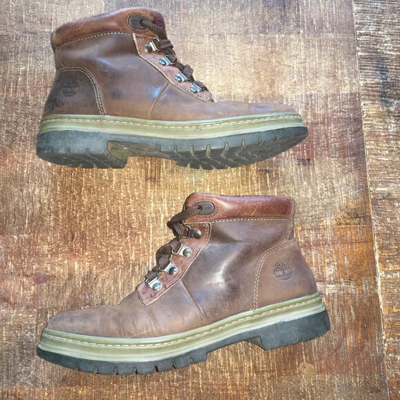 Timberland Womens 8 Brown Leather Hiking Combat Ankle Boot Gorpcore Outdoor - Picture 6 of 10